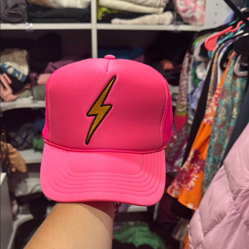 Pink Lightning Bolt Trucker Hat